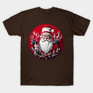 Santa with reindeers T-Shirt